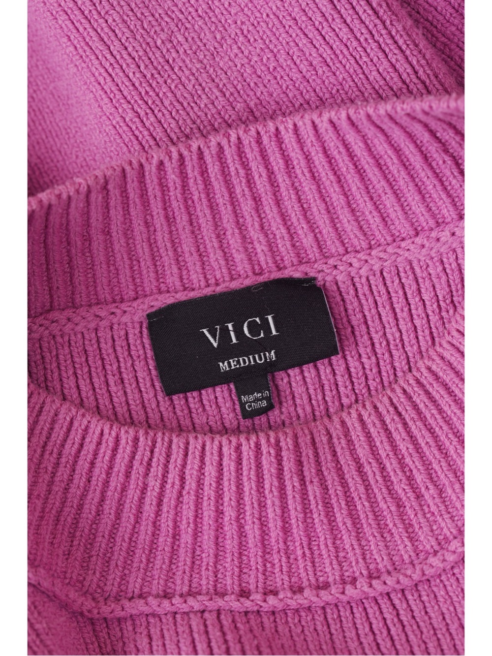 Sz M VICI Orchid Elouise Heavyweight Knit Oversized Pullover Crewneck Sweater - Picture 4 of 5